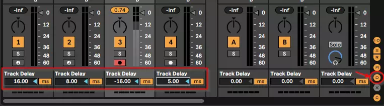 Ableton Live tracks delays