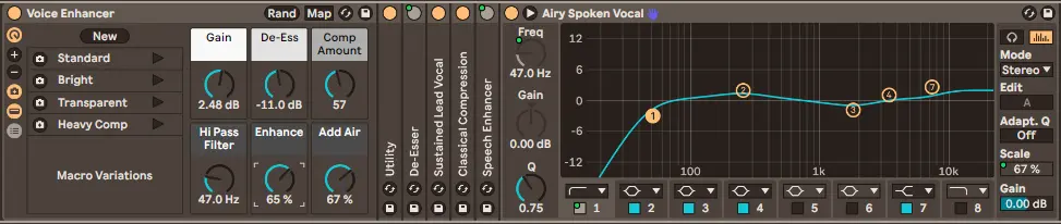 Ableton Live 12 voice enhancer