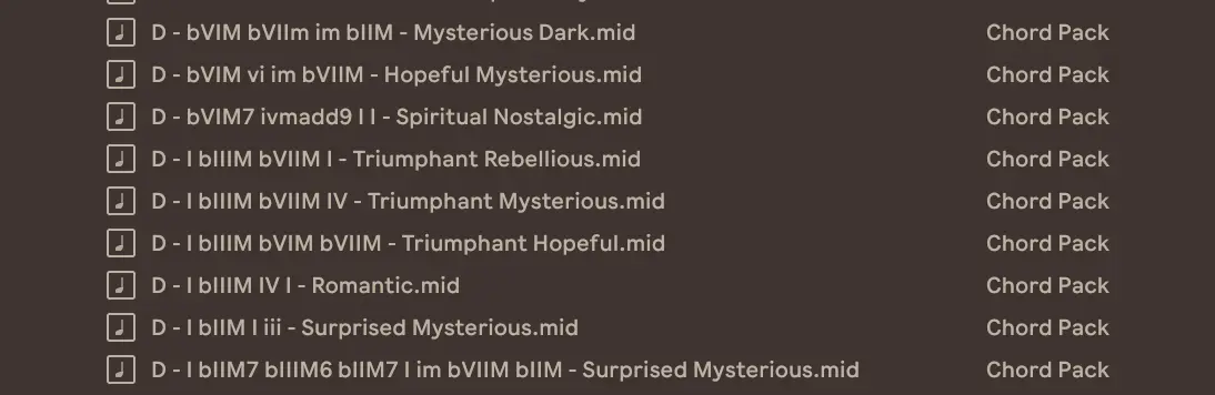 Moods chord progressions