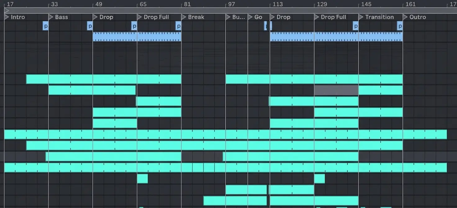 Méthode par soustraction dans l'arrangement Ableton Live