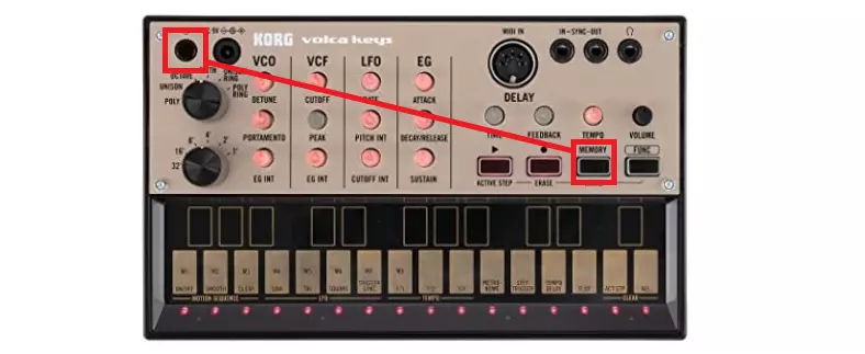 Volca keys MIDI channel setting