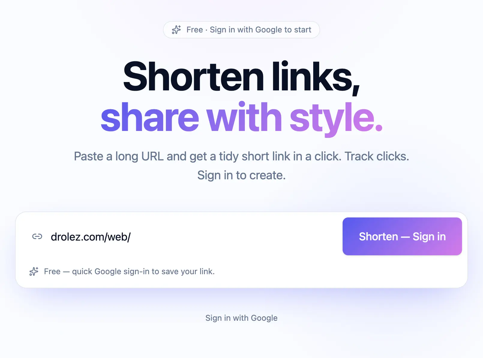 bweb.io short links web site